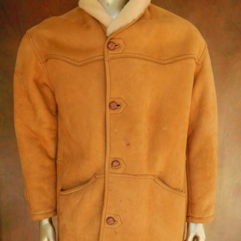 Shearling 3/4 leather coat size 50